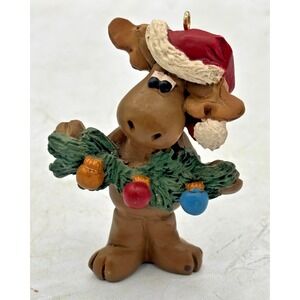 Suzi Skoglund 1997‎ Merry Christ-Moose Dough Clay Christmas Ornament Vintage EUC